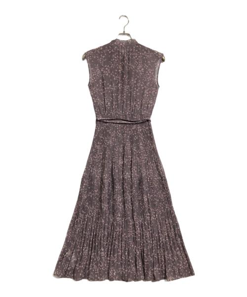 FRAY ID（フレイ アイディー）FRAY ID (フレイ アイディー) ノースリーブプリーツプリントワンピース パープルの古着・服飾アイテム