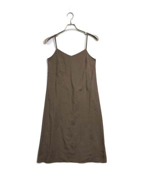 FRAY ID（フレイ アイディー）FRAY ID (フレイ アイディー) ノースリーブプリーツプリントワンピース パープルの古着・服飾アイテム