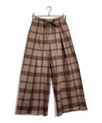 CRESTBRIDGEクレストブリッジ）の古着「チェックワイドパンツ」｜ベージュ