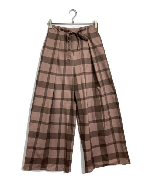 CRESTBRIDGE（クレストブリッジ）CRESTBRIDGE (クレストブリッジ) チェックワイドパンツ ベージュ サイズ:Mの古着・服飾アイテム