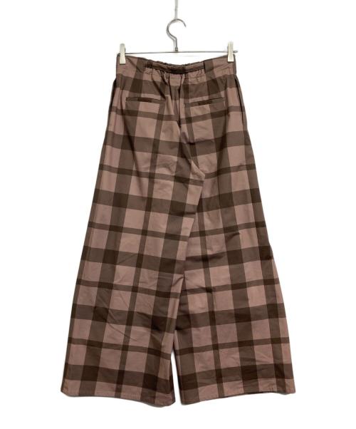 CRESTBRIDGE（クレストブリッジ）CRESTBRIDGE (クレストブリッジ) チェックワイドパンツ ベージュ サイズ:Mの古着・服飾アイテム