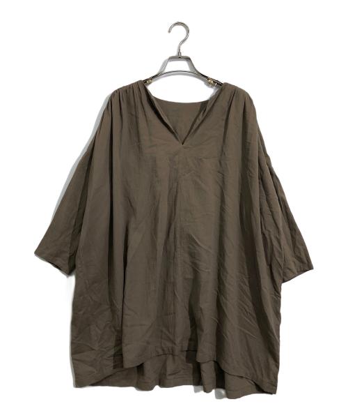 evam eva（エヴァムエヴァ）evam eva (エヴァムエヴァ) cotton tunic ブラウン サイズ:Freeの古着・服飾アイテム