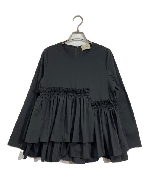 UNITED ARROWS TOKYO（ユナイテッドアローズトウキョウ）UNITED ARROWS TOKYO (ユナイテッドアローズトウキョウ) ティアード ギャザー ロングスリーブ ブラウス ブラック サイズ:Freeの古着・服飾アイテム