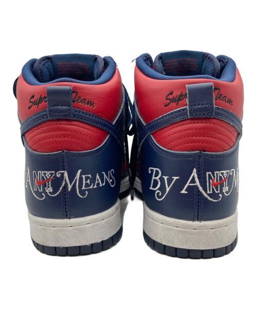NIKE SB（ナイキエスビー）NIKE SB (ナイキエスビー) SUPREME (シュプリーム) Dunk High By Any Means ネイビー×レッド サイズ:24の古着・服飾アイテム