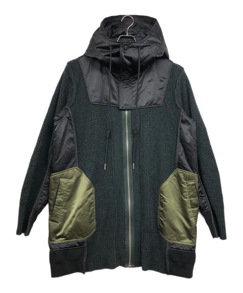 DIESEL（ディーゼル）DIESEL (ディーゼル) MA-1ドッキングニットコート ブラック サイズ:Lの古着・服飾アイテム