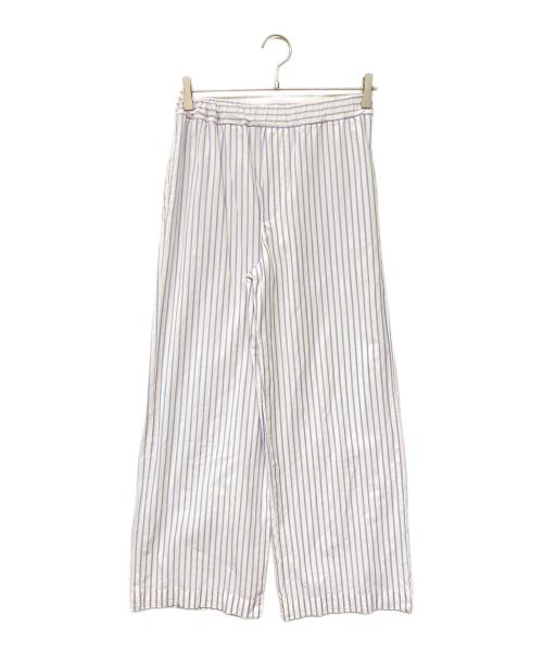 Whim Gazette（ウィムガゼット）Whim Gazette (ウィムガゼット) ストライプワイドパンツ ホワイト×ブルー サイズ:SIZE Freeの古着・服飾アイテム