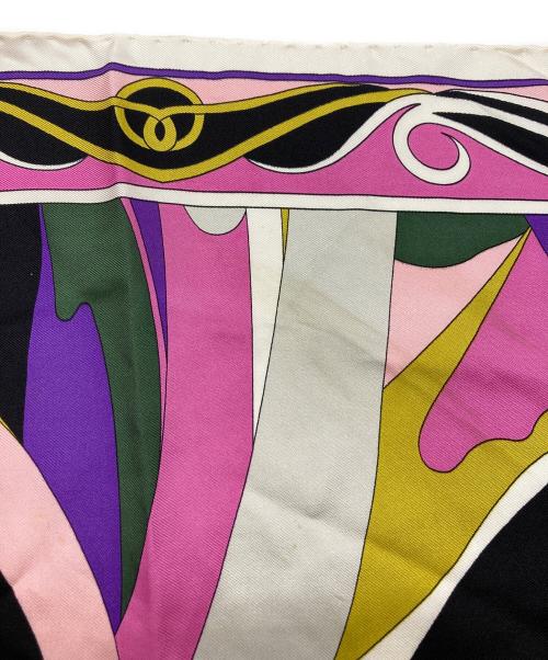 Emilio Pucci（エミリオ プッチ）Emilio Pucci (エミリオ プッチ) 幾何学模様シルクスカーフ ピンクの古着・服飾アイテム