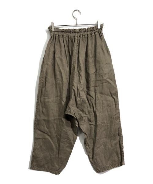 pas de calais（パドカレ）pas de calais (パドカレ) リネンサルエルパンツ ブラウン サイズ:36の古着・服飾アイテム