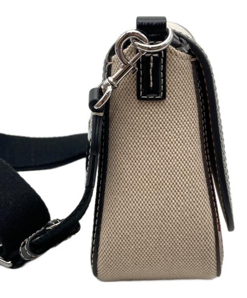 TORY BURCH（トリーバーチ）TORY BURCH (トリーバーチ) キャンバスショルダーバッグ ベージュ×ブラックの古着・服飾アイテム