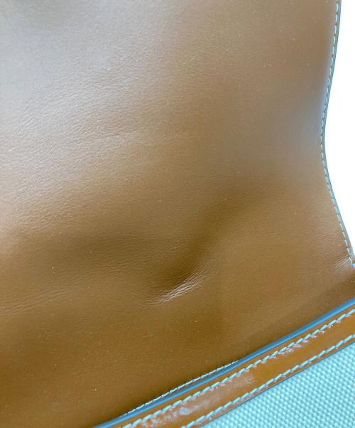 TORY BURCH（トリーバーチ）TORY BURCH (トリーバーチ) キャンバスショルダーバッグ ベージュ×ブラックの古着・服飾アイテム