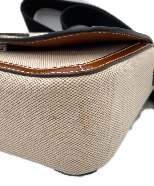 TORY BURCH（トリーバーチ）TORY BURCH (トリーバーチ) キャンバスショルダーバッグ ベージュ×ブラックの古着・服飾アイテム