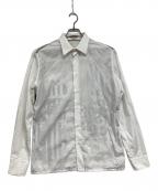 HERMESエルメス）の古着「セリエ釦バックプリントシャツ」｜ブルー×ホワイト