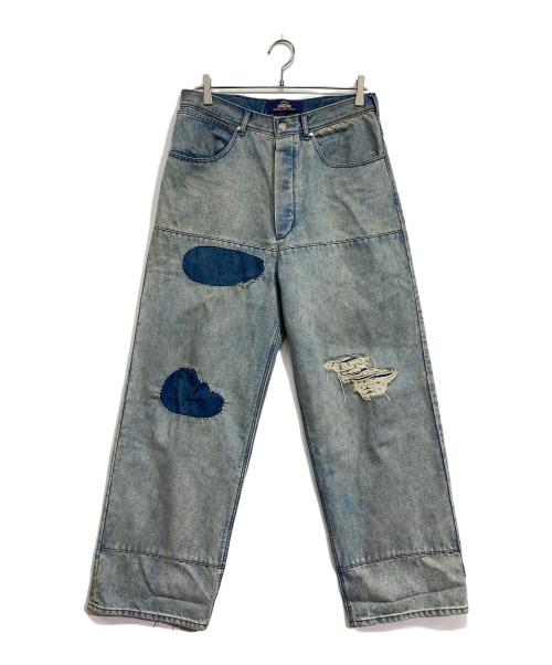 SHIKITARI（シキタリ）SHIKITARI (シキタリ) FADED WIDE DENIM PANTS スカイブルー サイズ:Mの古着・服飾アイテム