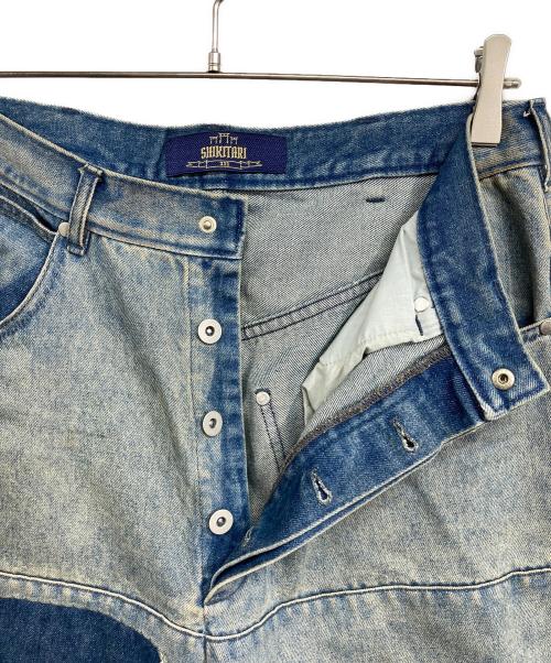 SHIKITARI（シキタリ）SHIKITARI (シキタリ) FADED WIDE DENIM PANTS スカイブルー サイズ:Mの古着・服飾アイテム