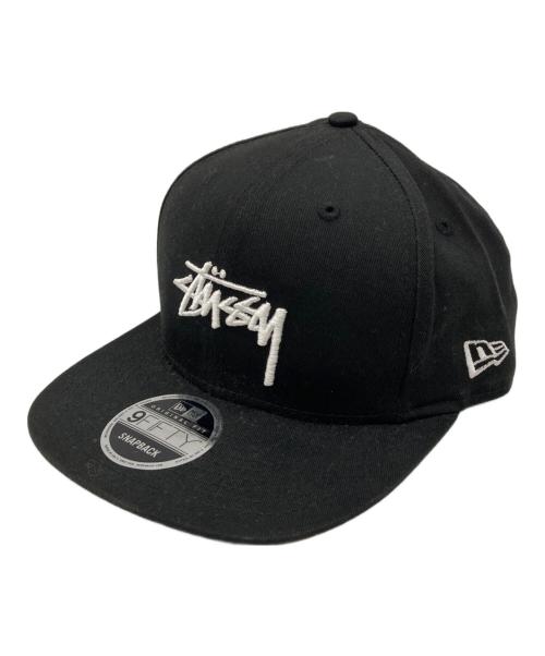 New Era（ニューエラ）New Era (ニューエラ) stussy (ステューシー) ロゴ刺繍キャップ ブラックの古着・服飾アイテム