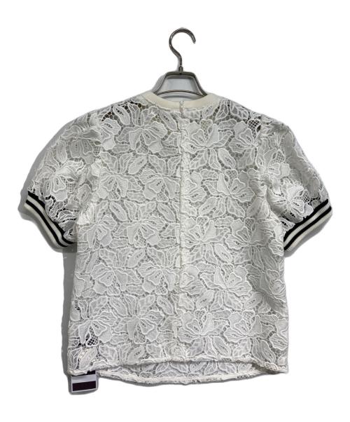 BORDERS at BALCONY（ボーダーズアットバルコニー）BORDERS AT BALCONY (ボーダーズアットバルコニー) LACE TOP ホワイト サイズ:38の古着・服飾アイテム