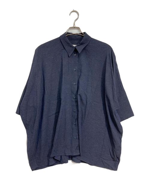 MM6 Maison Margiela（エムエムシックスメゾンマルジェラ）MM6 Maison Margiela (エムエムシックスメゾンマルジェラ) レーヨン半袖シャツ ネイビー サイズ:Mの古着・服飾アイテム