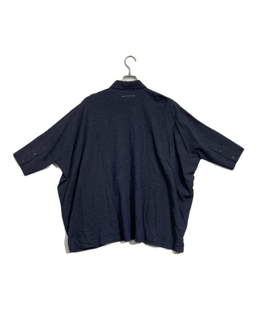 MM6 Maison Margiela（エムエムシックスメゾンマルジェラ）MM6 Maison Margiela (エムエムシックスメゾンマルジェラ) レーヨン半袖シャツ ネイビー サイズ:Mの古着・服飾アイテム