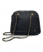 BALLYバリー）の古着「チェーンショルダーレザーバッグ」｜ブラック