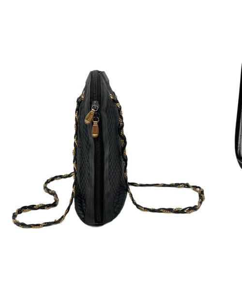BALLY（バリー）BALLY (バリー) チェーンショルダーレザーバッグ ブラックの古着・服飾アイテム