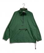 NIKEナイキ）の古着「センタースウッシュ ハーフジップ ナイロンジャケット」｜グリーン