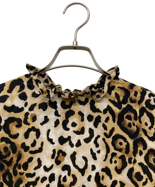 Whim Gazette（ウィムガゼット）Whim Gazette (ウィムガゼット) レオパードフリルブラウス ブラウン サイズ:FREEの古着・服飾アイテム
