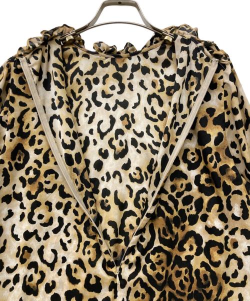Whim Gazette（ウィムガゼット）Whim Gazette (ウィムガゼット) レオパードフリルブラウス ブラウン サイズ:FREEの古着・服飾アイテム