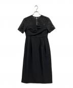 GRACE CONTINENTAL（グレースコンチネンタル）の古着「タックドレープコクンドレス」｜ブラック