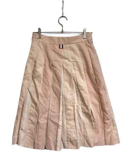 Thom Browne（トムブラウン）Thom Browne (トムブラウン) ストライププリーツスカート ピンク サイズ:40の古着・服飾アイテム