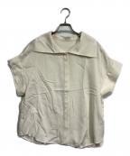 Nobleノーブル）の古着「2WAYワイドカラーキュプラブラウス」｜アイボリー