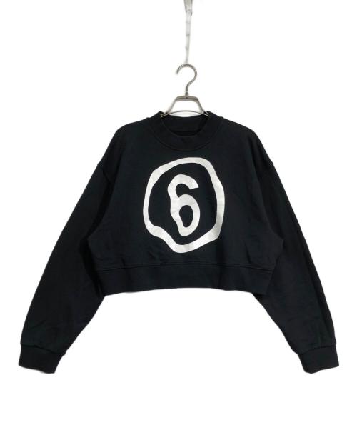MM6 Maison Margiela（エムエムシックスメゾンマルジェラ）MM6 Maison Margiela (エムエムシックスメゾンマルジェラ) 6ロゴショート丈スウェット ブラック サイズ:14の古着・服飾アイテム