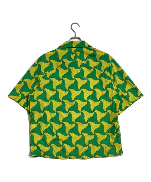 BOTTEGA VENETA（ボッテガベネタ）BOTTEGA VENETA (ボッテガベネタ) ウェービートライアングルオープンカラー半袖シャツ イエロー×グリーン サイズ:48の古着・服飾アイテム