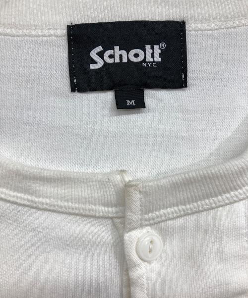 Schott（ショット）Schott (ショット) ヘンリーネックカットソー ホワイト サイズ:Mの古着・服飾アイテム