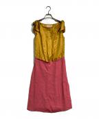 MARNIマルニ）の古着「ノースリーブワンピース」｜イエロー×ピンク