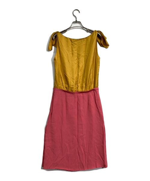 MARNI（マルニ）MARNI (マルニ) ノースリーブワンピース イエロー×ピンク サイズ:36の古着・服飾アイテム