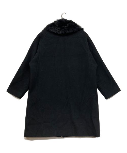 yohji yamamoto+noir（ヨウジヤマモトプリュスノアール）yohji yamamoto+Noir (ヨウジヤマモトプリュスノアール) ファージップアップウールコート ブラック サイズ:Mの古着・服飾アイテム