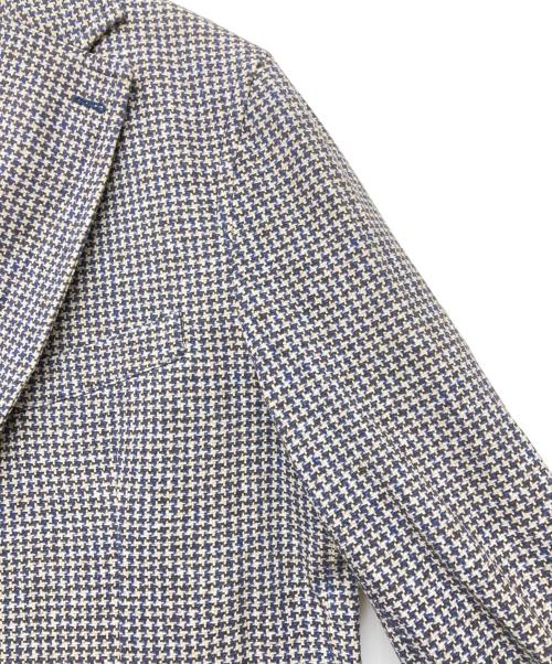 CIRCOLO 1901（チルコロ1901）CIRCOLO 1901 (チルコロ1901) プリントテーラードジャケット ホワイト×ブルー サイズ:SIZE 50の古着・服飾アイテム