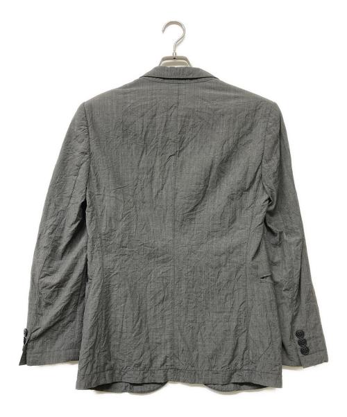 EMPORIO ARMANI（エンポリオ アルマーニ）EMPORIO ARMANI (エンポリオ アルマーニ) シワ加工テーラードジャケット グレー サイズ:44の古着・服飾アイテム