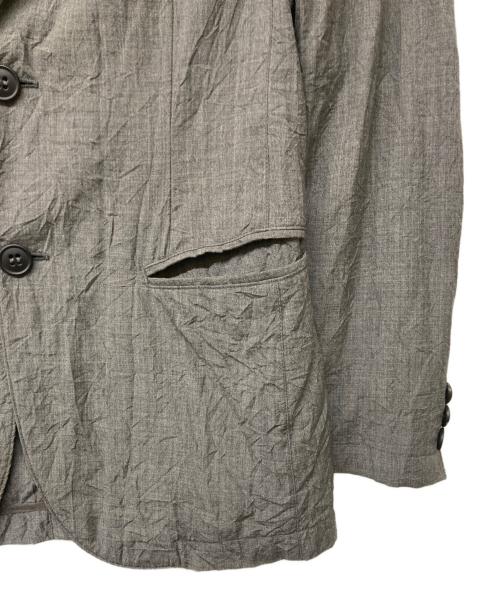 EMPORIO ARMANI（エンポリオ アルマーニ）EMPORIO ARMANI (エンポリオ アルマーニ) シワ加工テーラードジャケット グレー サイズ:44の古着・服飾アイテム