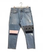 Denhamデンハム）の古着「LOW CROTCH CROPジーンズ」｜スカイブルー