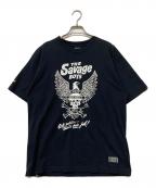 NEIGHBORHOODネイバーフッド）の古着「THE SAVAGE BOYS プリントTシャツ」｜ブラック