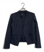 theoryセオリー）の古着「ノーカラージャケット」｜ネイビー