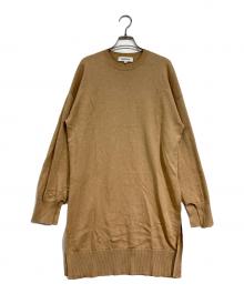 ENFOLD（エンフォルド）の古着「ウールコットンファインニットワンピース」｜ベージュ