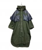 UN3D.アンスリード）の古着「ケープギャザーコート」｜グリーン×ネイビー