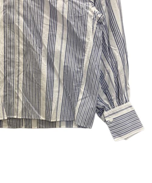 GALERIE VIE（ギャルリーヴィー）GALERIE VIE (ギャルリーヴィー) コットン ギャザーカフブラウス ホワイト×ブルー サイズ:SIZE Freeの古着・服飾アイテム