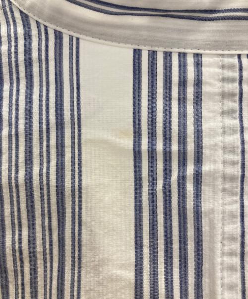 GALERIE VIE（ギャルリーヴィー）GALERIE VIE (ギャルリーヴィー) コットン ギャザーカフブラウス ホワイト×ブルー サイズ:SIZE Freeの古着・服飾アイテム