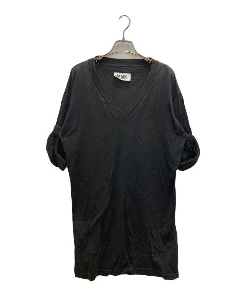 MM6 Maison Margiela（エムエムシックスメゾンマルジェラ）MM6 Maison Margiela (エムエムシックスメゾンマルジェラ) Vネックカットソー ブラック サイズ:Sの古着・服飾アイテム