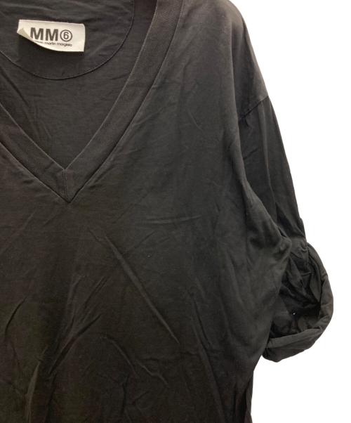 MM6 Maison Margiela（エムエムシックスメゾンマルジェラ）MM6 Maison Margiela (エムエムシックスメゾンマルジェラ) Vネックカットソー ブラック サイズ:Sの古着・服飾アイテム