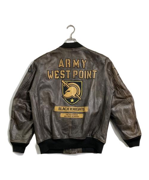 AVIREX（アヴィレックス）AVIREX (アヴィレックス) ウエストポイントMA-1 レザージャケット ブラウン サイズ:XLの古着・服飾アイテム