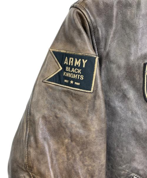 AVIREX（アヴィレックス）AVIREX (アヴィレックス) ウエストポイントMA-1 レザージャケット ブラウン サイズ:XLの古着・服飾アイテム